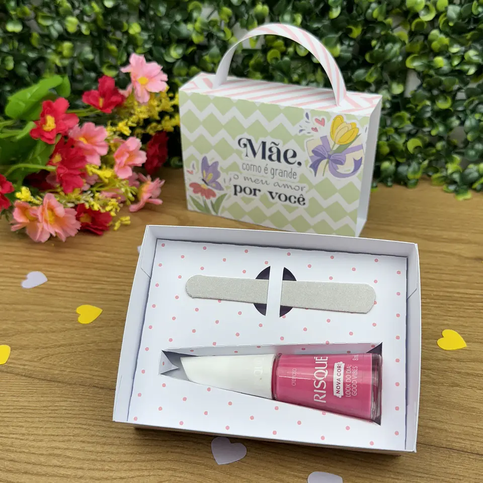 Arquivo de Corte Caixinha com alça esmalte + lixa Dia das Mães - Madi 1