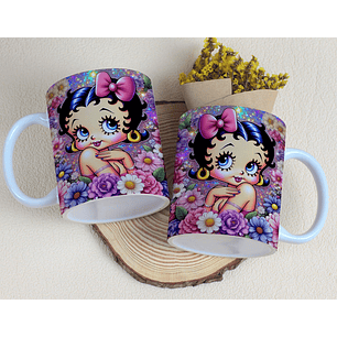 Arquivo Caneca Betty Boop Floral
