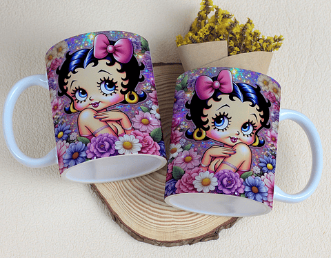 Arquivo Caneca Betty Boop Floral