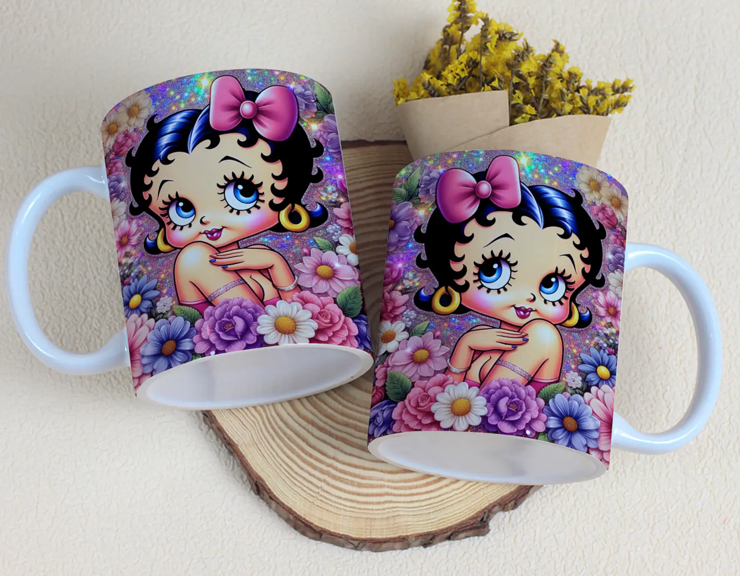 Arquivo Caneca Betty Boop Floral 1