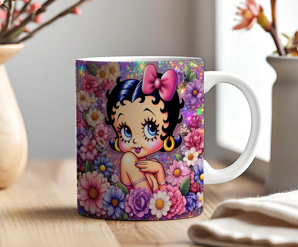Arquivo Caneca Betty Boop Floral 2