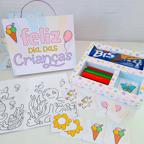 Arquivo de Corte Maleta Diversão Dia das Crianças Menina