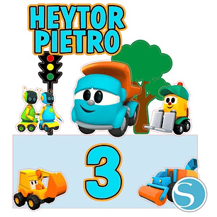 Arquivo Topo de Bolo Léo Caminhão