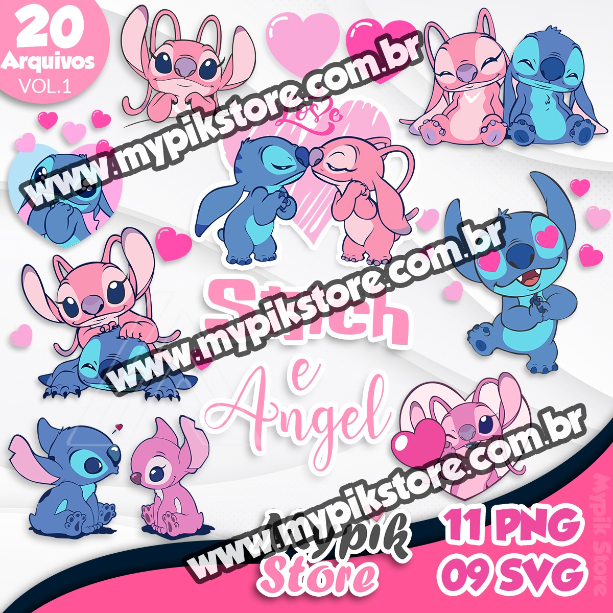Sticker Angela Rosa Kit Digital Lilo e Angel