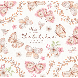 Arquivo Kit Digital Borboletas - Com amor aquarelas