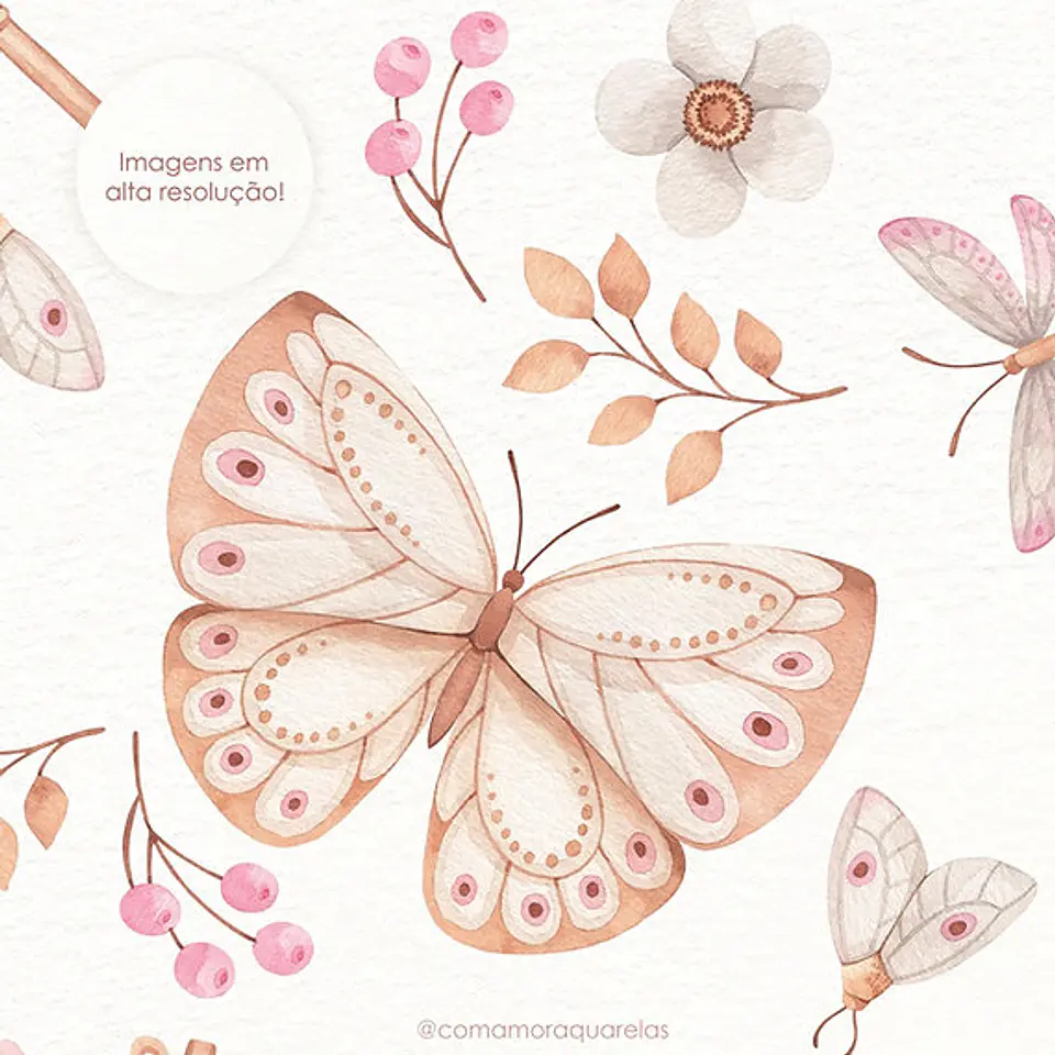 Arquivo Kit Digital Borboletas - Com amor aquarelas 2