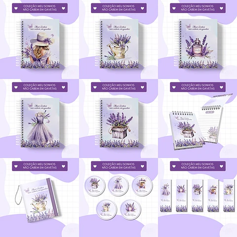 Arquivo Encadernação Coleção Meus Sonhos Não Cabem em Gavetas Lavanda - Luminous Paper