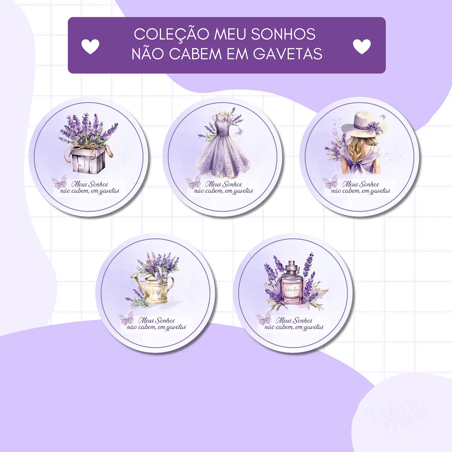 Arquivo Encadernação Coleção Meus Sonhos Não Cabem em Gavetas Lavanda - Luminous Paper 6