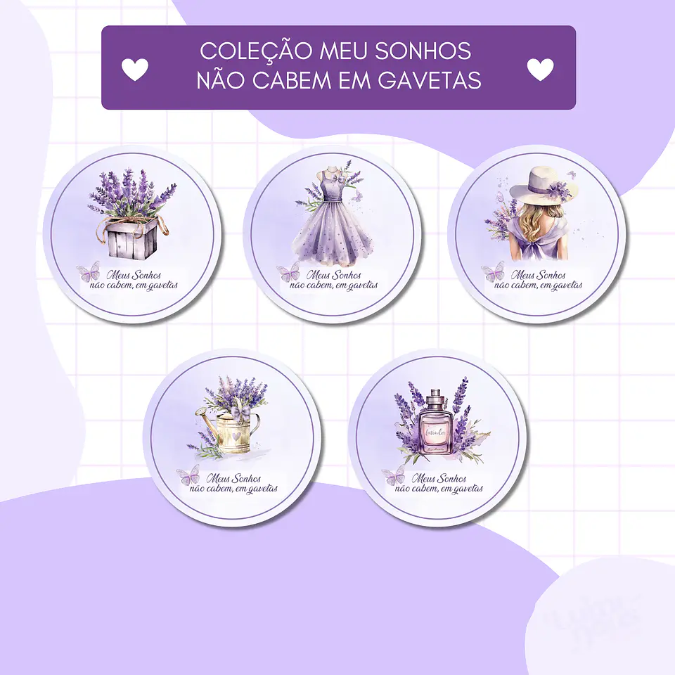 Arquivo Encadernação Coleção Meus Sonhos Não Cabem em Gavetas Lavanda - Luminous Paper 6