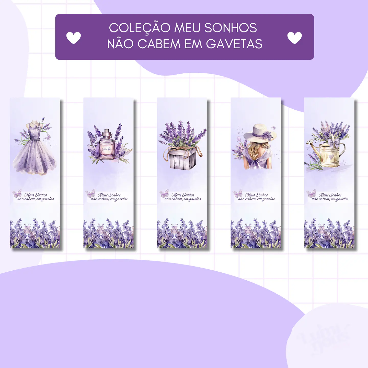 Arquivo Encadernação Coleção Meus Sonhos Não Cabem em Gavetas Lavanda - Luminous Paper 7