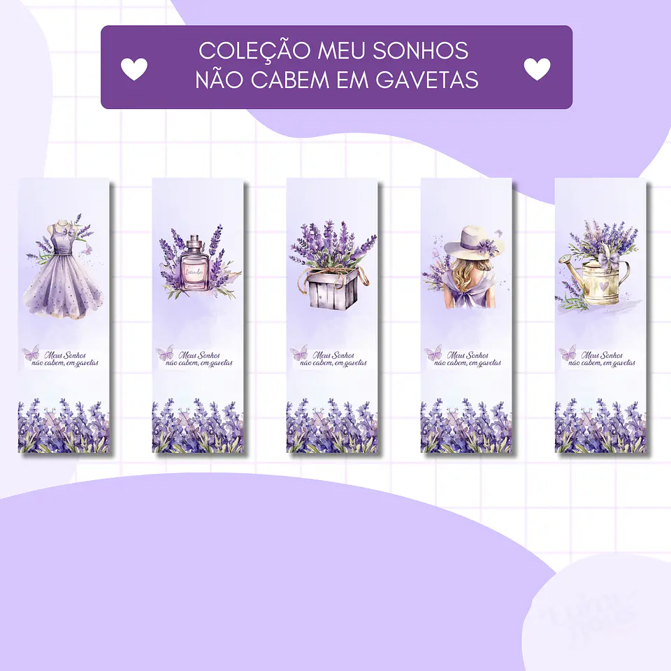 Arquivo Encadernação Coleção Meus Sonhos Não Cabem em Gavetas Lavanda - Luminous Paper 7