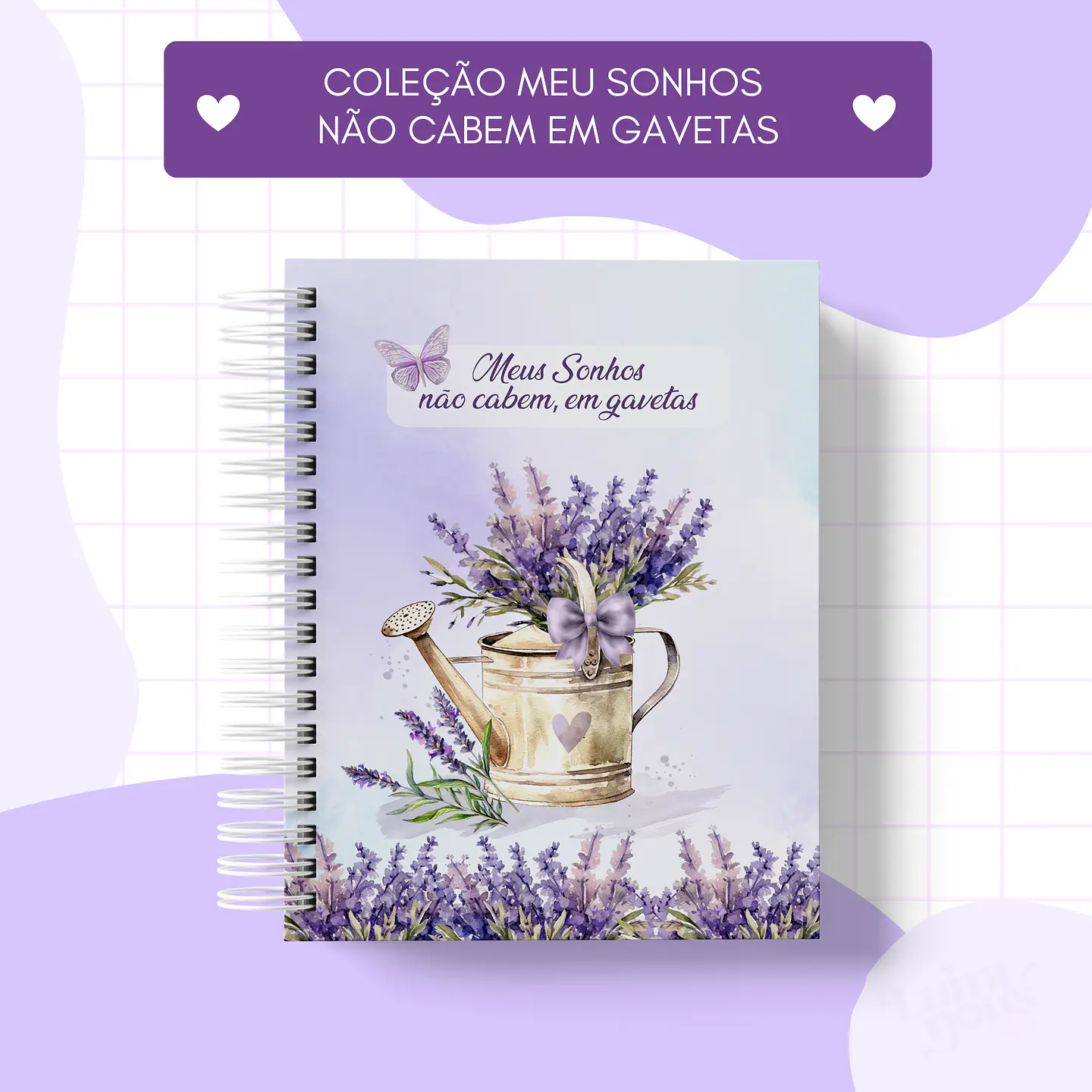 Arquivo Encadernação Coleção Meus Sonhos Não Cabem em Gavetas Lavanda - Luminous Paper 10