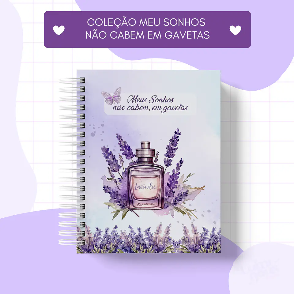 Arquivo Encadernação Coleção Meus Sonhos Não Cabem em Gavetas Lavanda - Luminous Paper 11