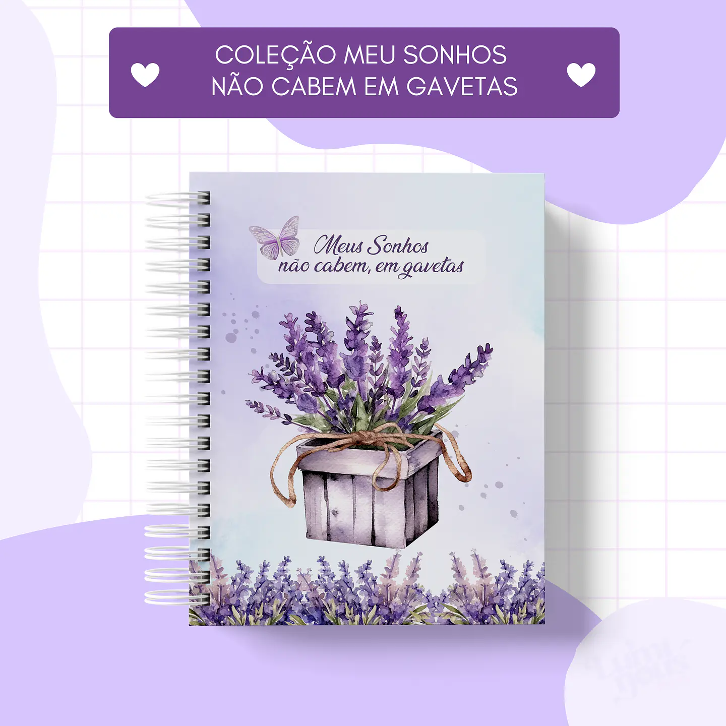 Arquivo Encadernação Coleção Meus Sonhos Não Cabem em Gavetas Lavanda - Luminous Paper 12