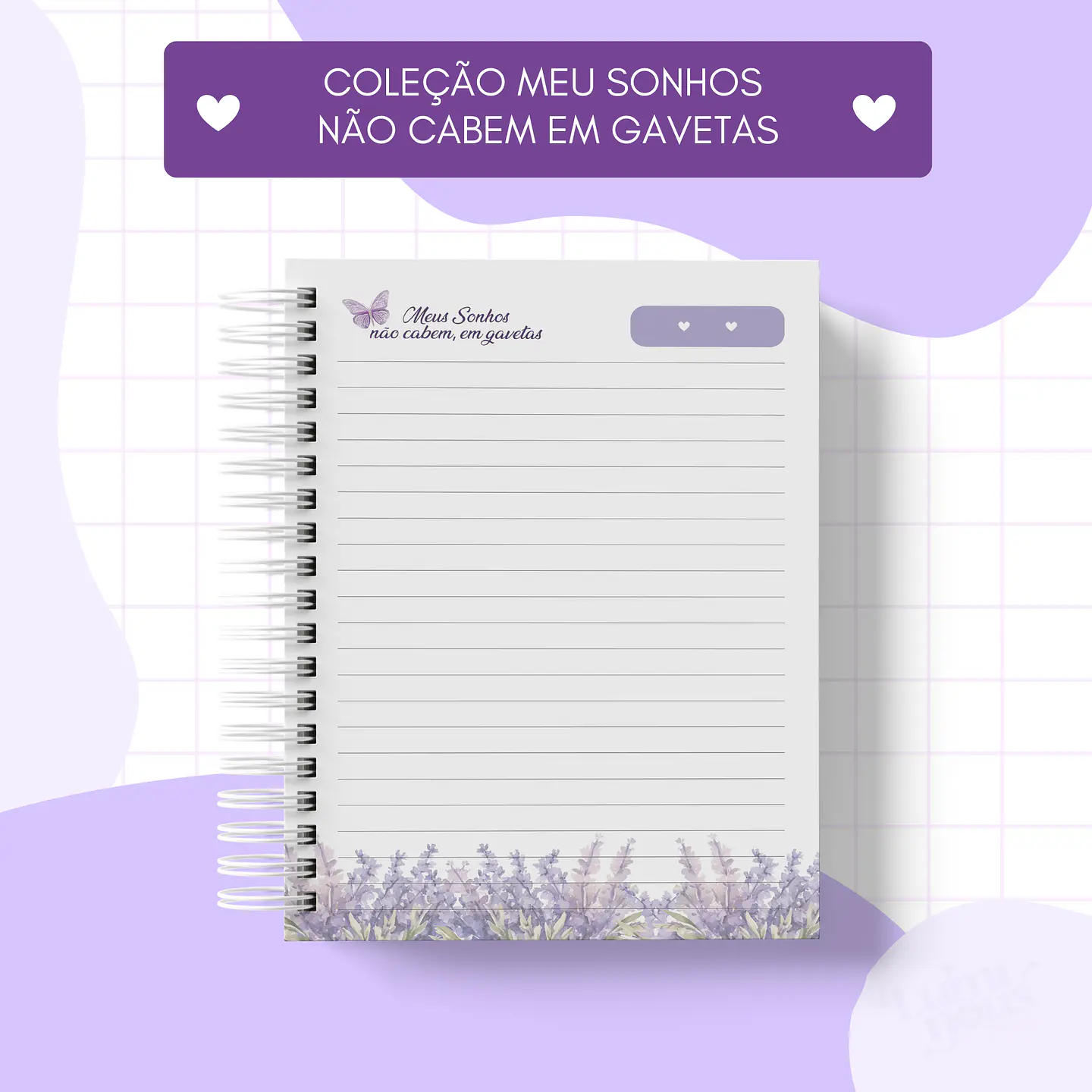 Arquivo Encadernação Coleção Meus Sonhos Não Cabem em Gavetas Lavanda - Luminous Paper 13