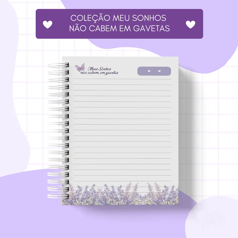 Arquivo Encadernação Coleção Meus Sonhos Não Cabem em Gavetas Lavanda - Luminous Paper 13