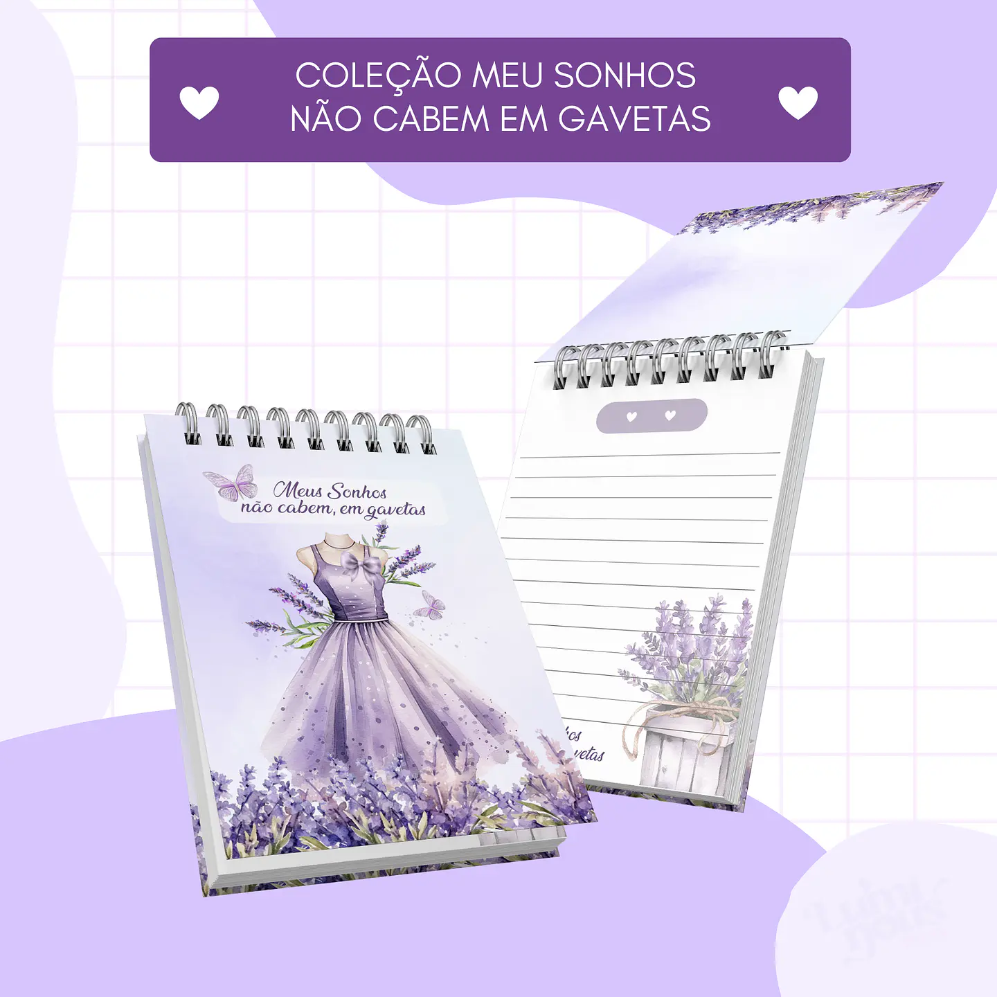 Arquivo Encadernação Coleção Meus Sonhos Não Cabem em Gavetas Lavanda - Luminous Paper 21