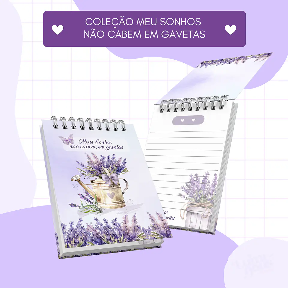 Arquivo Encadernação Coleção Meus Sonhos Não Cabem em Gavetas Lavanda - Luminous Paper 22