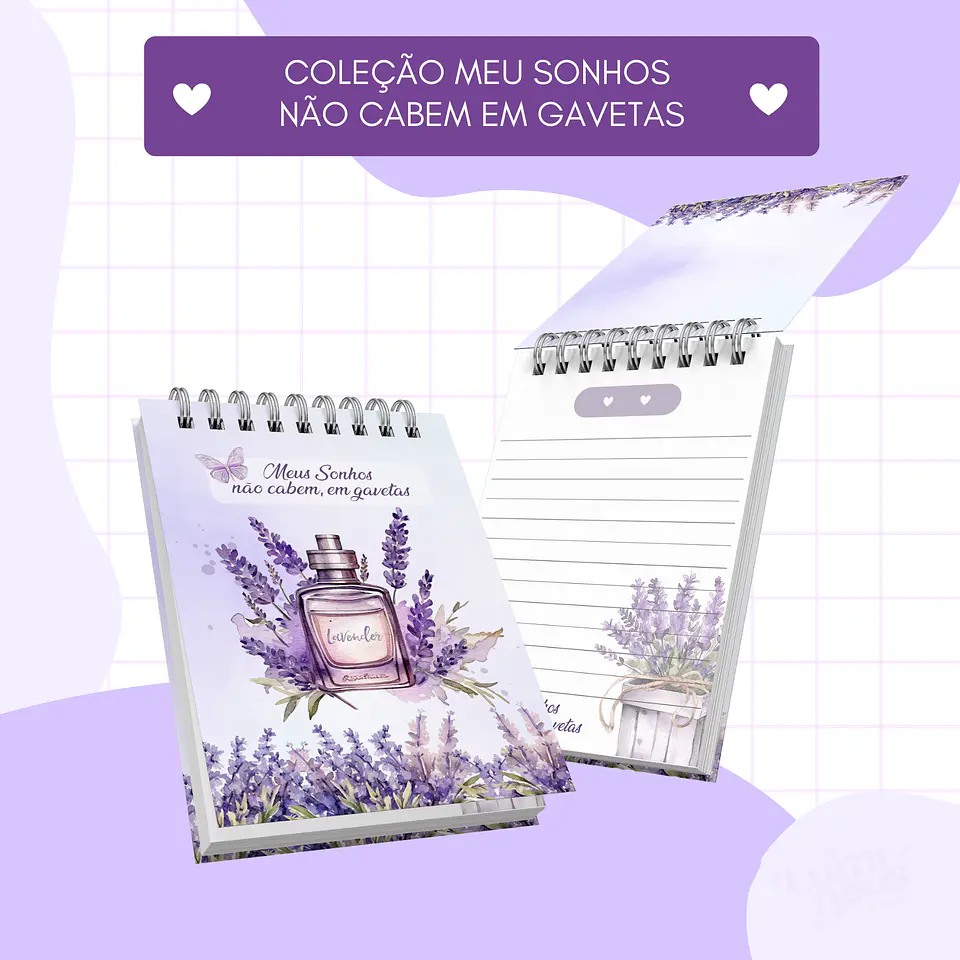 Arquivo Encadernação Coleção Meus Sonhos Não Cabem em Gavetas Lavanda - Luminous Paper 23