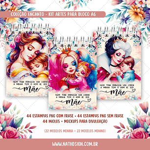 Arquivo Encadernação Capas Bloquinhos Dia das Mães Personagens