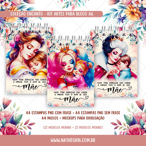Arquivo Encadernação Capas Bloquinhos Dia das Mães Personagens