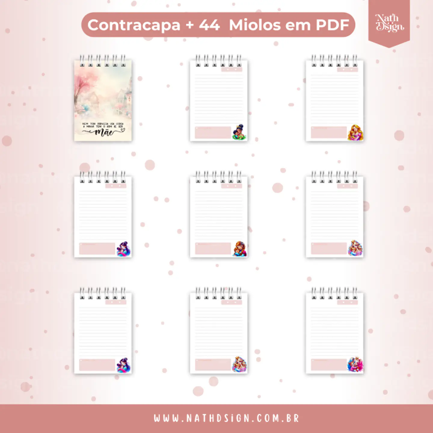 Arquivo Encadernação Capas Bloquinhos Dia das Mães Personagens 5