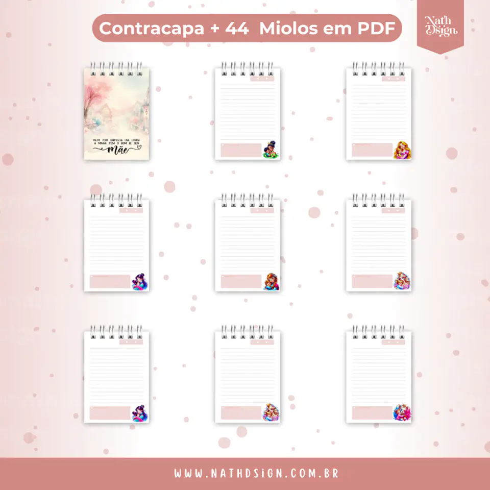 Arquivo Encadernação Capas Bloquinhos Dia das Mães Personagens 5