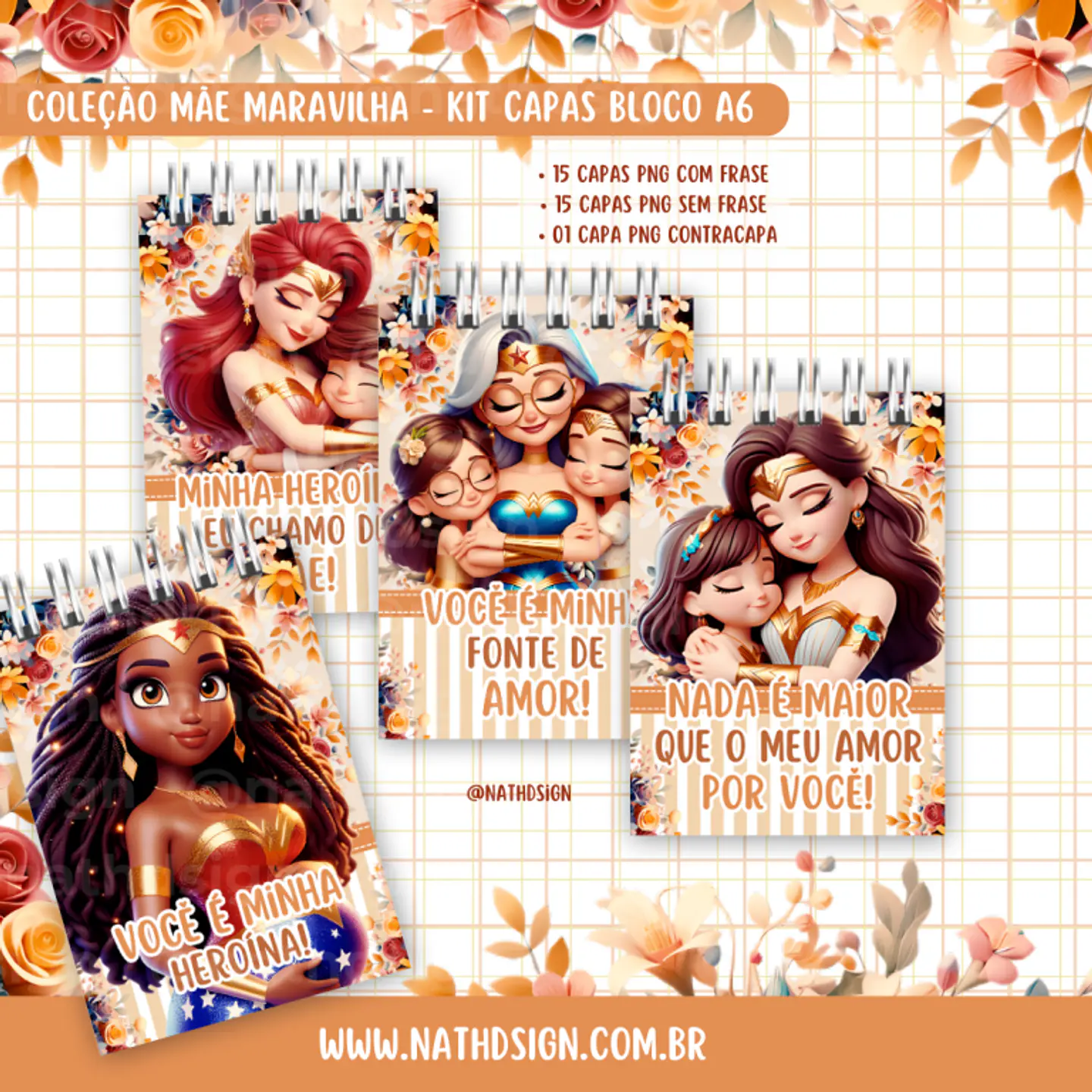 Arquivo Encadernação Capas Bloquinhos Dia das Mães Maravilha 1