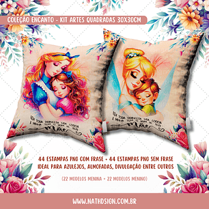 Arquivo Sublimação Almofada Dia das Mães Personagens