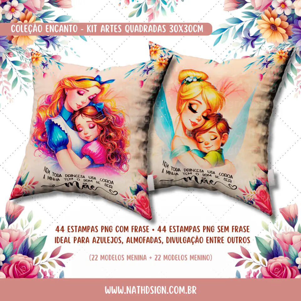 Arquivo Sublimação Almofada Dia das Mães Personagens 1