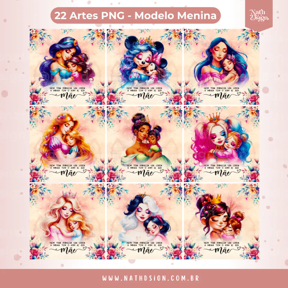 Arquivo Sublimação Almofada Dia das Mães Personagens 4