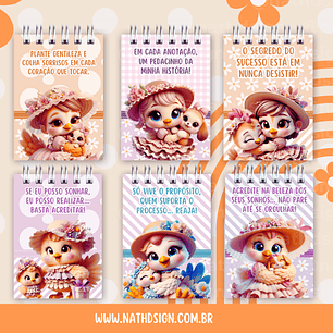 Arquivo Encadernação Capas Bloquinhos Dia das Mães Galinha e Pintinhos