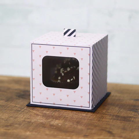Arquivo de Corte Caixa com visor para Cupcake