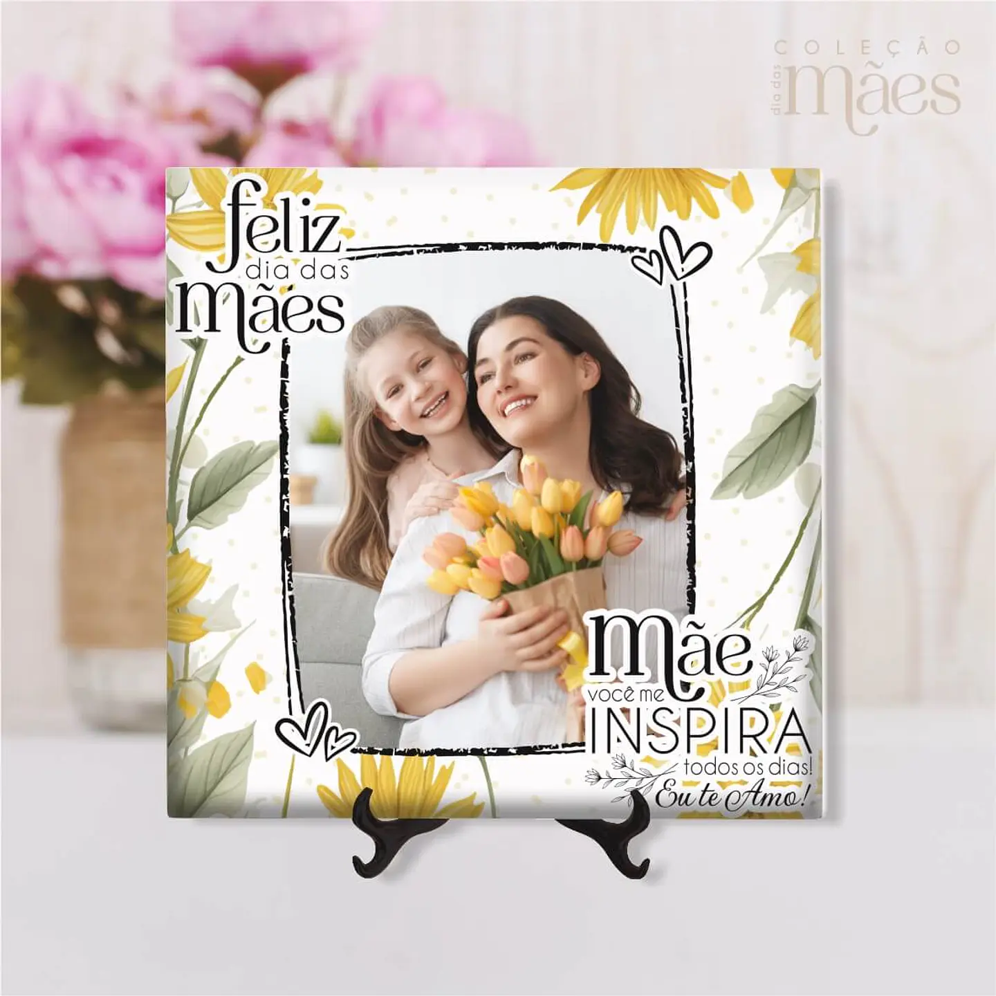 Arquivo Sublimação Azulejos Dia das Mães com Fotos - VINTAGE 10