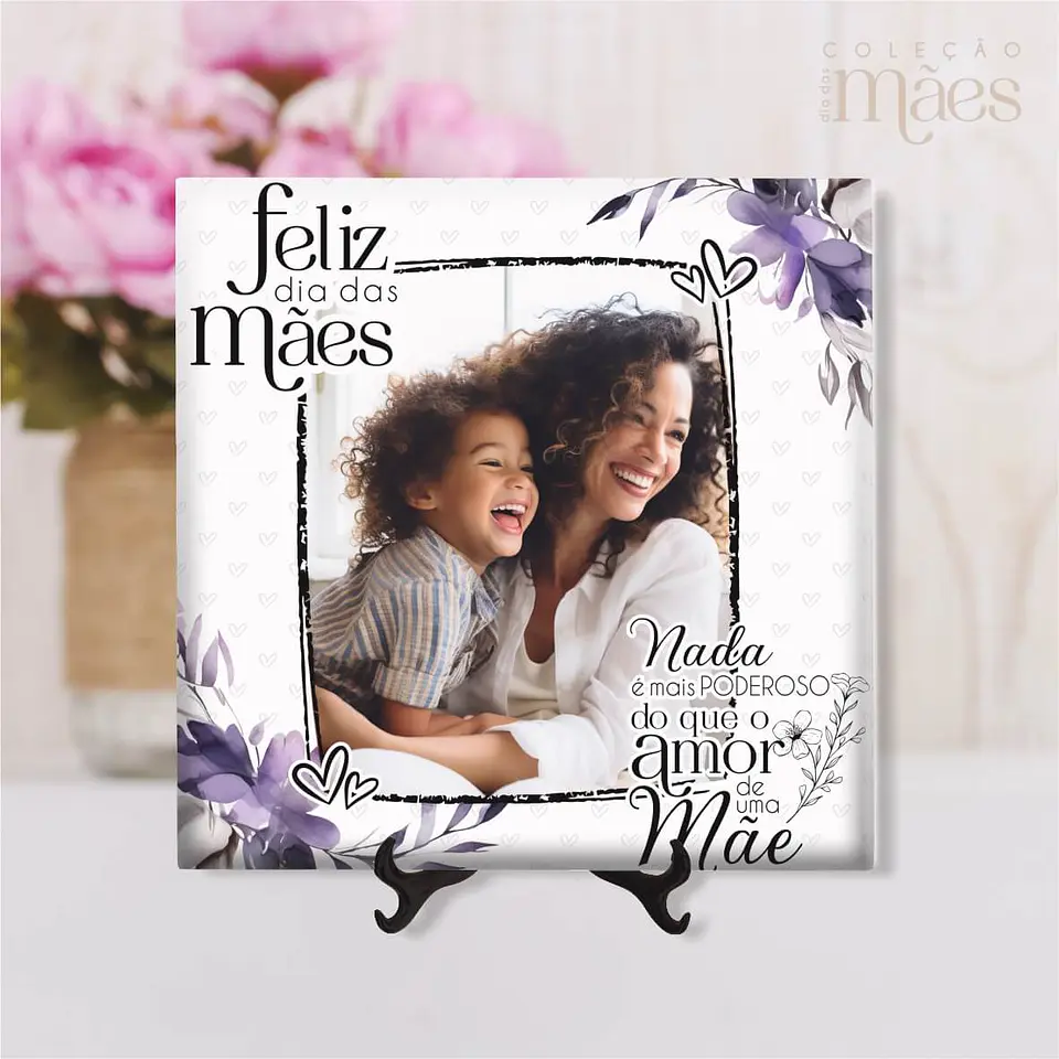 Arquivo Sublimação Azulejos Dia das Mães com Fotos - VINTAGE 14