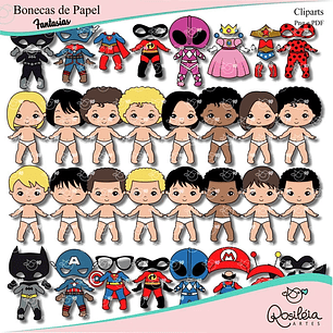 Kit Digital Bonecos Fantasias Troca Roupinhas - Rosileia