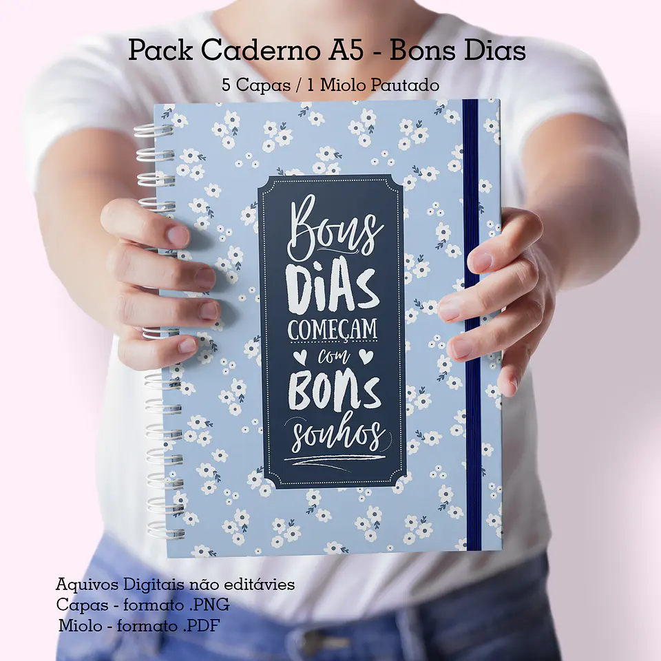 Arquivo Pack Caderno A5 – 5 Capas + 1 Miolo Pautado – Bons Dias - CUTE CORTE 3
