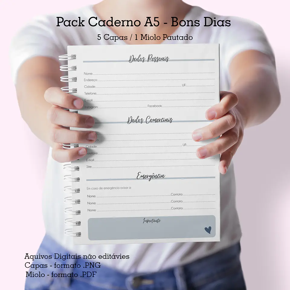 Arquivo Pack Caderno A5 – 5 Capas + 1 Miolo Pautado – Bons Dias - CUTE CORTE 7