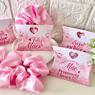 ARQUIVO CAIXA TRAVESSEIRO SCRUNCHIE - XUXINHA DIA DAS MÃES