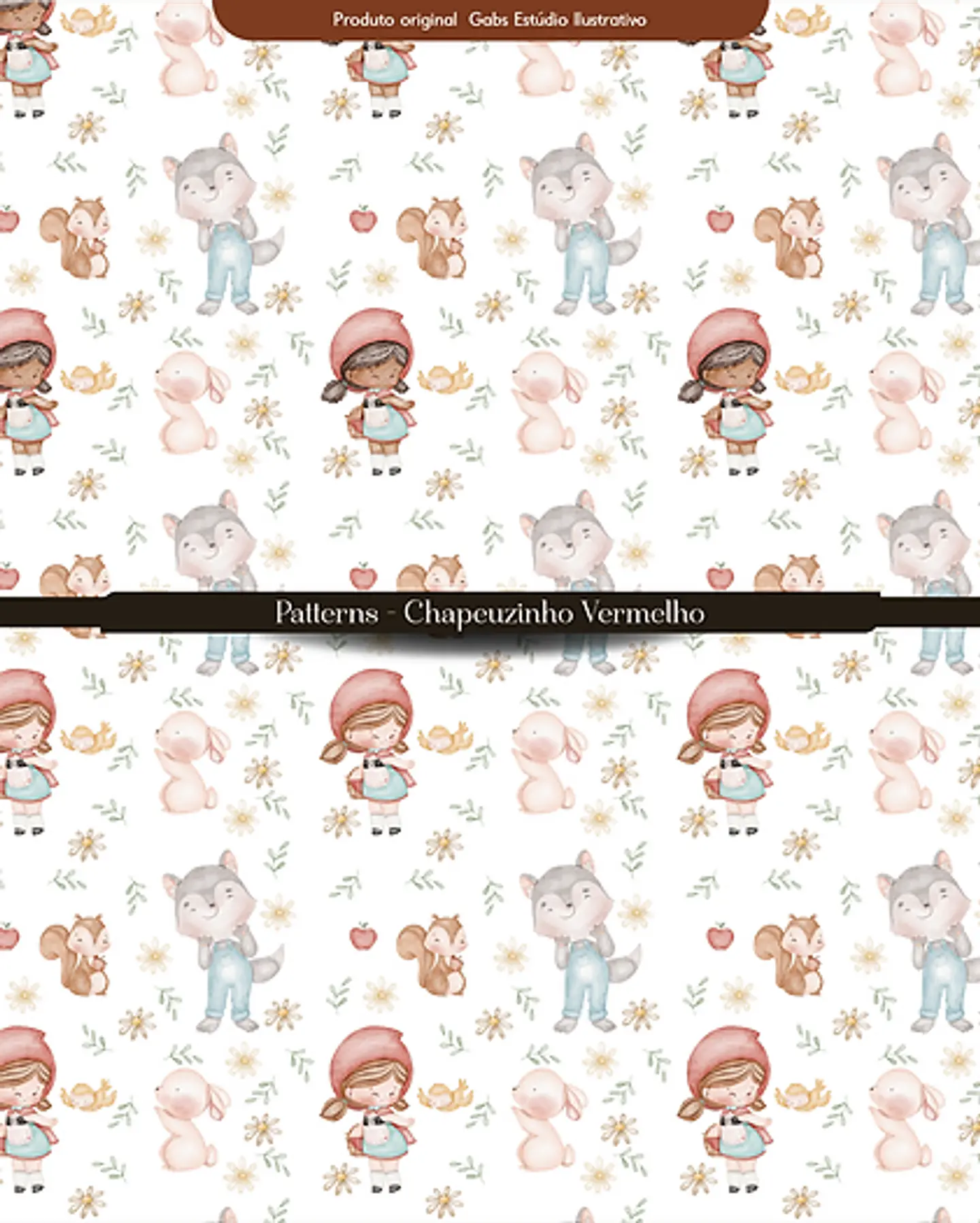 Kit Digital Chapeuzinho Vermelho Aquarela - GABS 3