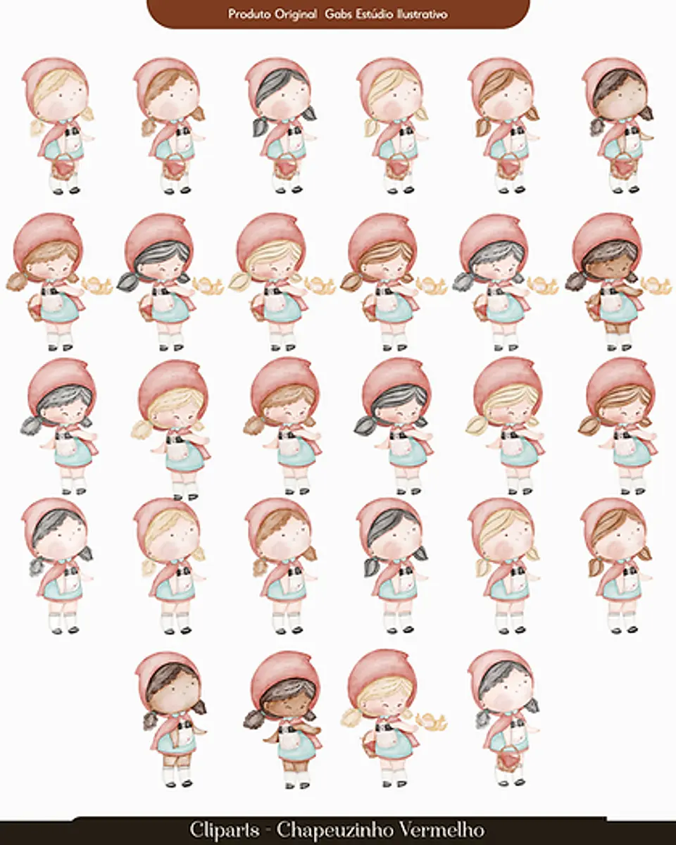 Kit Digital Chapeuzinho Vermelho Aquarela - GABS 4