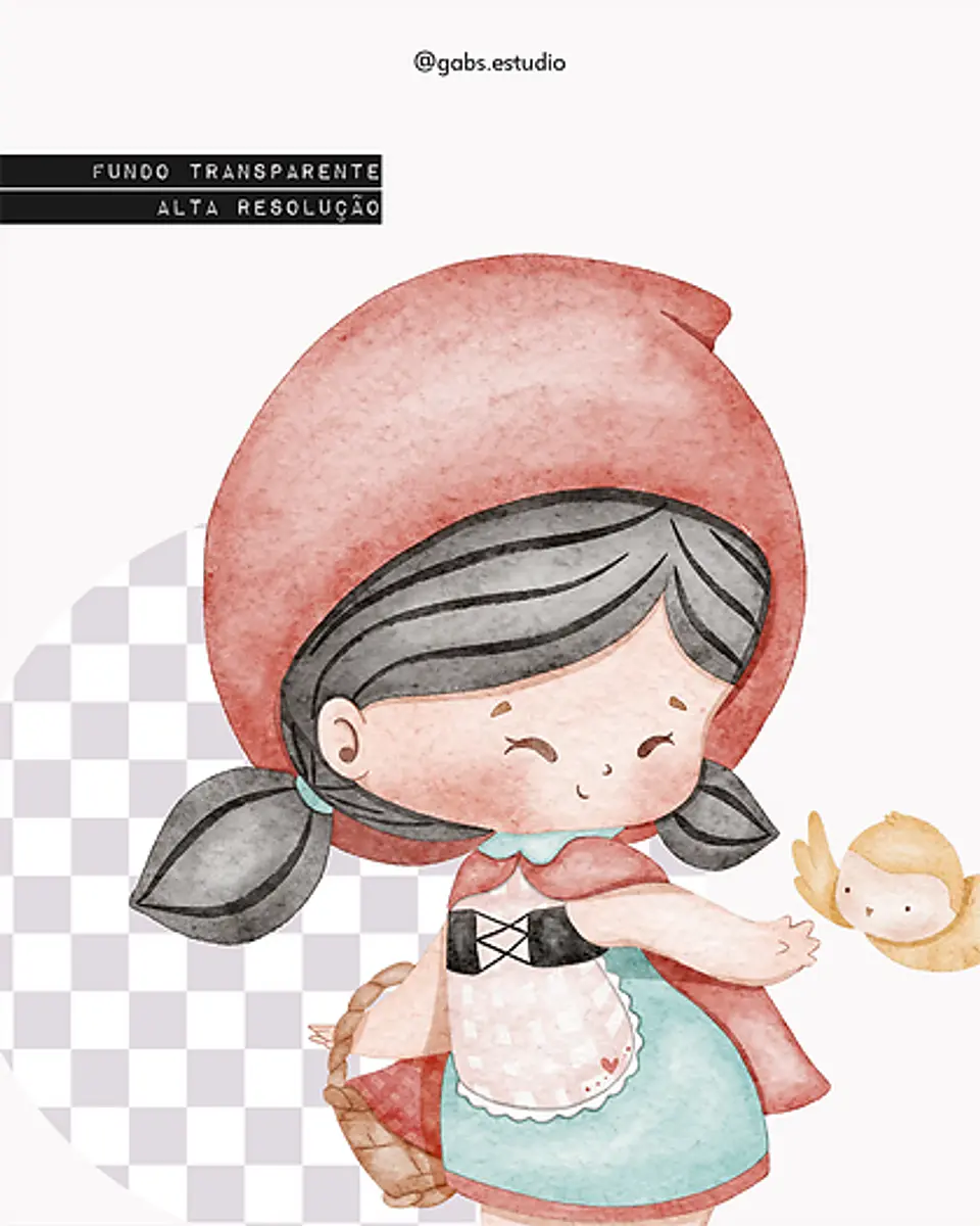 Kit Digital Chapeuzinho Vermelho Aquarela - GABS 6