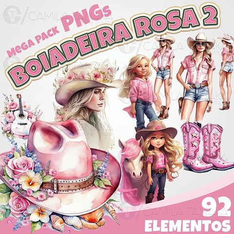 Kit Digital Boiadeira Rosa - Camila Tanaka