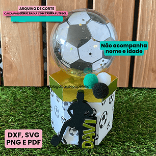 Arquivo de Corte Caixa Hexagonal Futebol - Somente Molde - DICAS DE PAPELEIRA