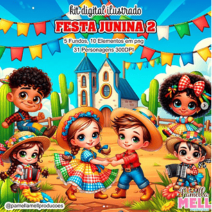 Kit Digital Festa Junina 3D