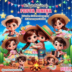 Kit Digital Festa Junina 3D