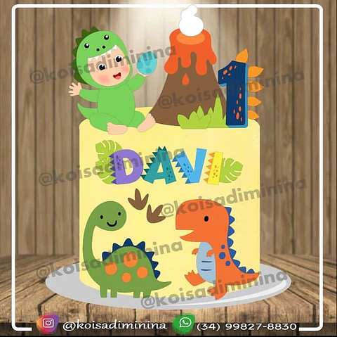 Arquivo Topo de Bolo Dinossauro - EM CAMADAS
