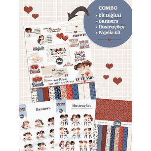 Kit Digital Sintonia do Amor - Combo Ilustrações e Papéis - TITA