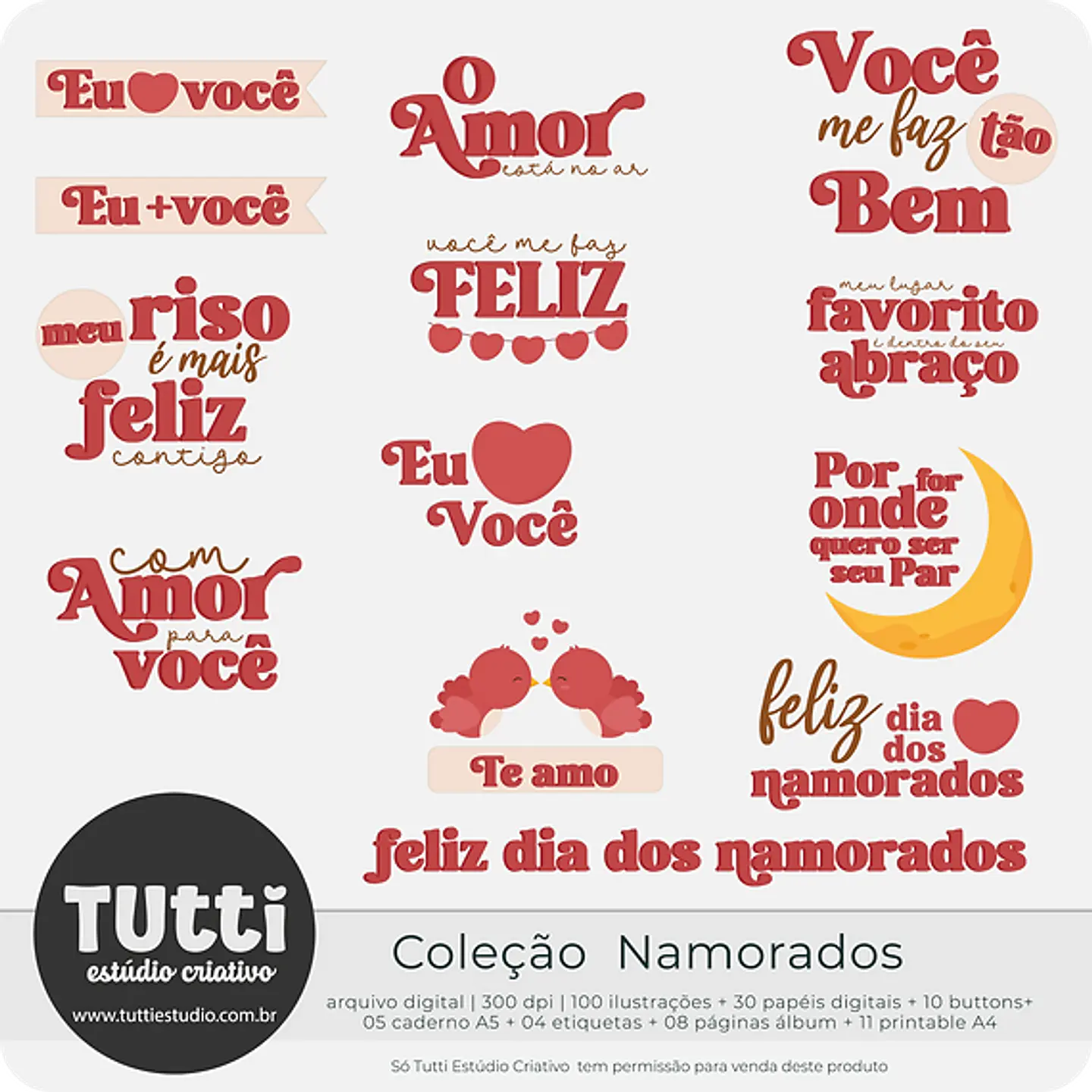 Kit Digital Dia dos Namorados Ursinhos - Estudio Tutti 2