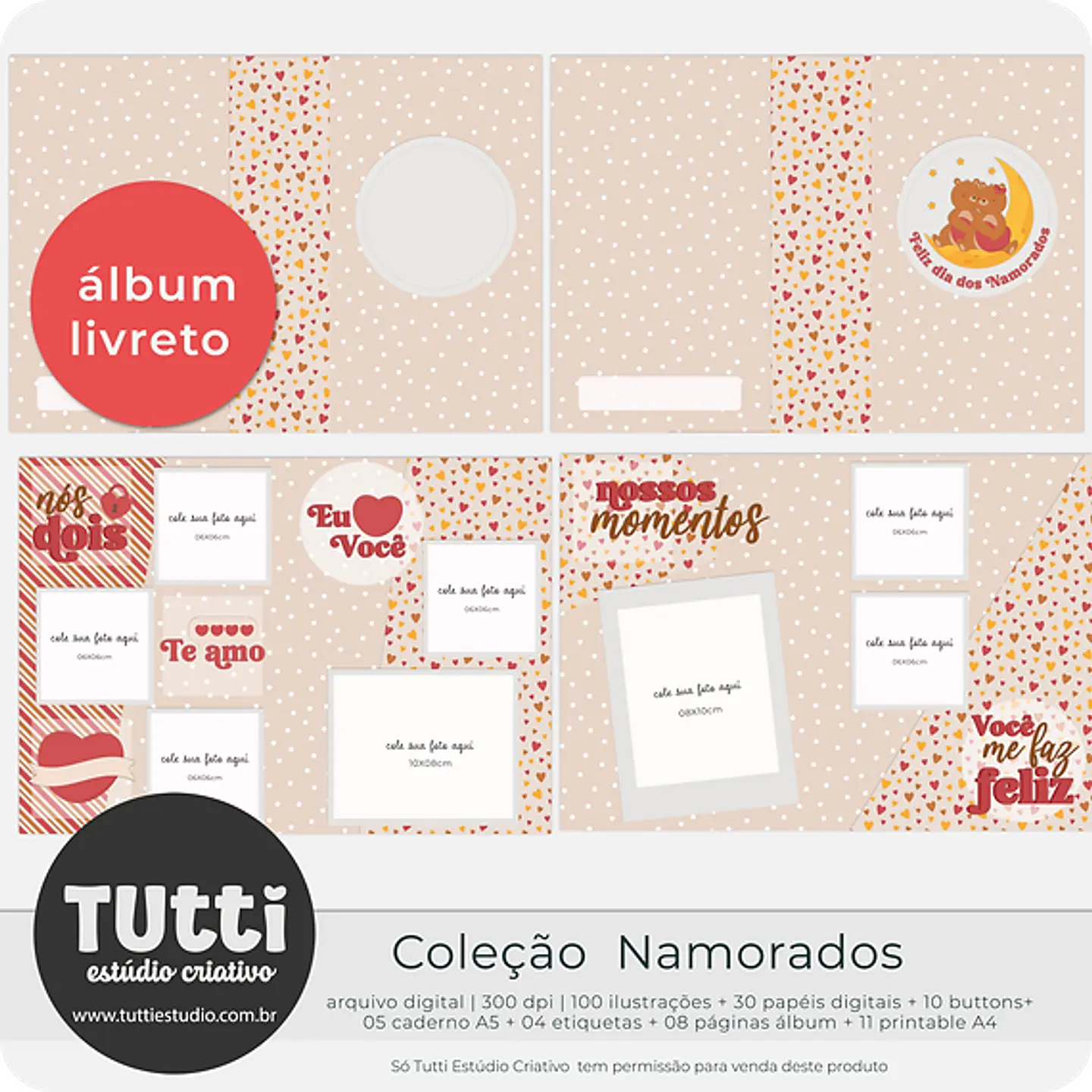 Kit Digital Dia dos Namorados Ursinhos - Estudio Tutti 8